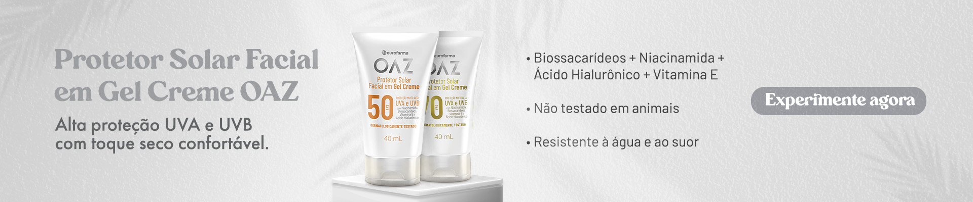 Protetor solar facial em Gel Creme OAZ